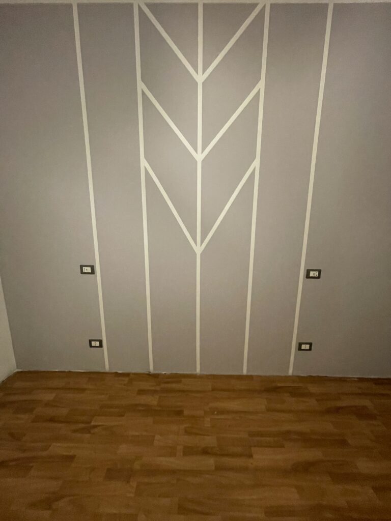 Parete decorativa geometrica realizzata da Master Resin FVG